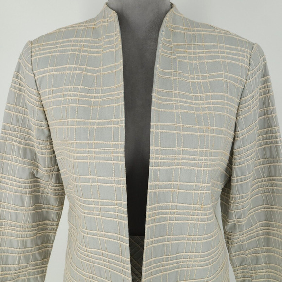 Due Per Due Skirt Suit Petites 12P Green Beige Plaid Silk Blend Lined Vintage - Picture 11 of 16